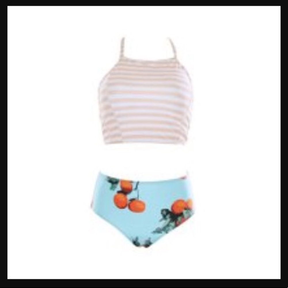 Blue Orange Bikini Bottoms...BOTTOMS ONLY